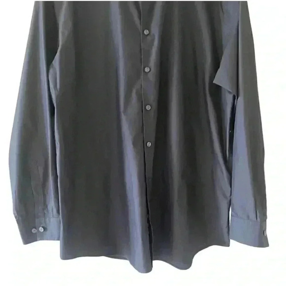 Kenneth Cole Stretch Solid Button-Down Long Sleeve Shirt Slim Fir M (17) #1781 - Picture 5 of 11